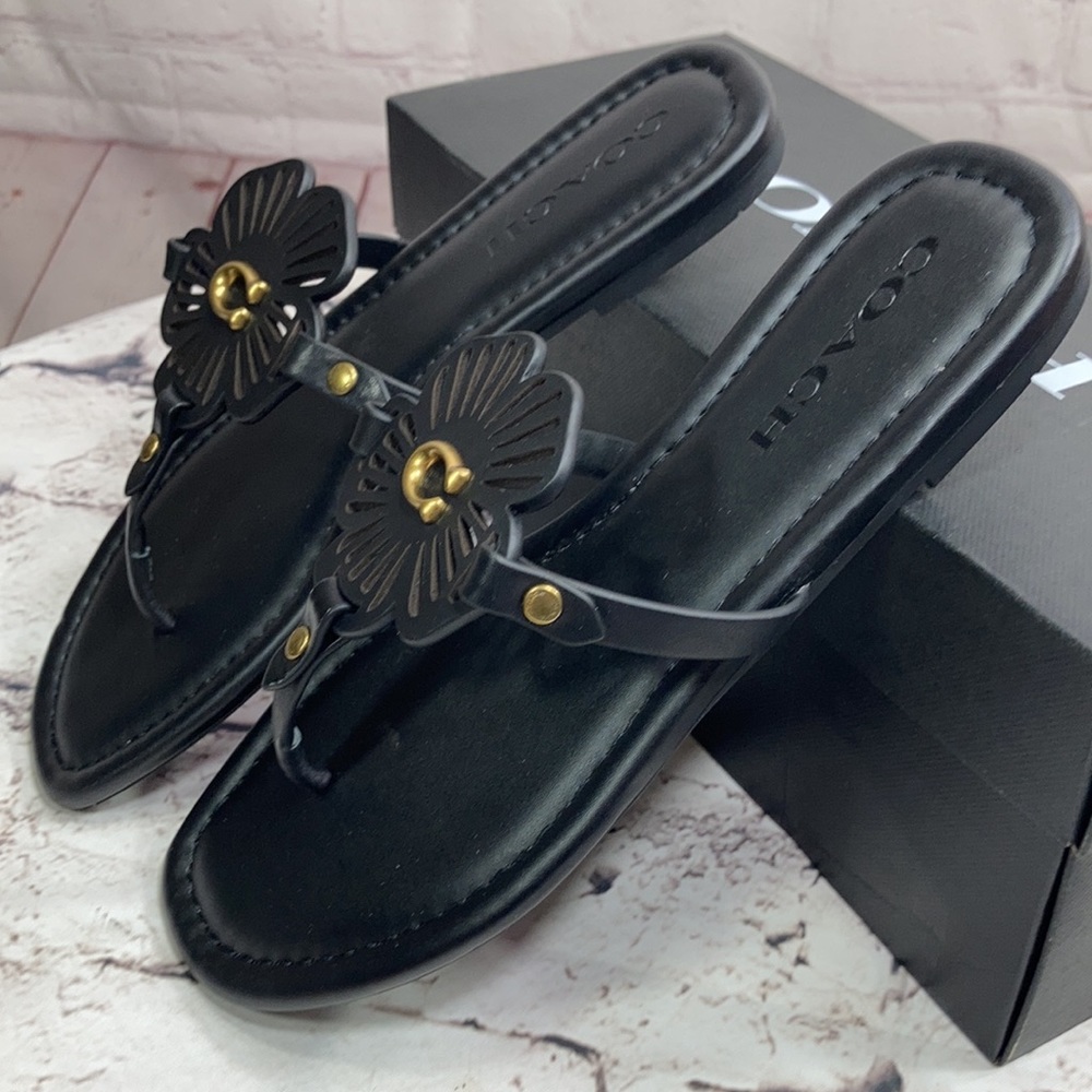 COACH JULIA SANDALS in black new in box women’s 7 - Picture 8 of 10